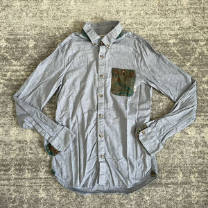 Vans Boys Youth Small Collared Shirt Button Down Blue Pocket L1